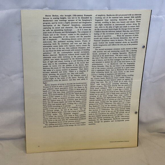 Beethoven The Pastoral Sixth Symphony (Vinyl, 1976) RCA Custom FW-301 VG+ Progra - Picture 6 of 11